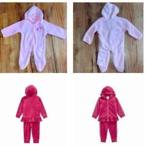 Baby 2 piece bundle footsie coat with 2 piece velour suit 6 - 9 month ba…